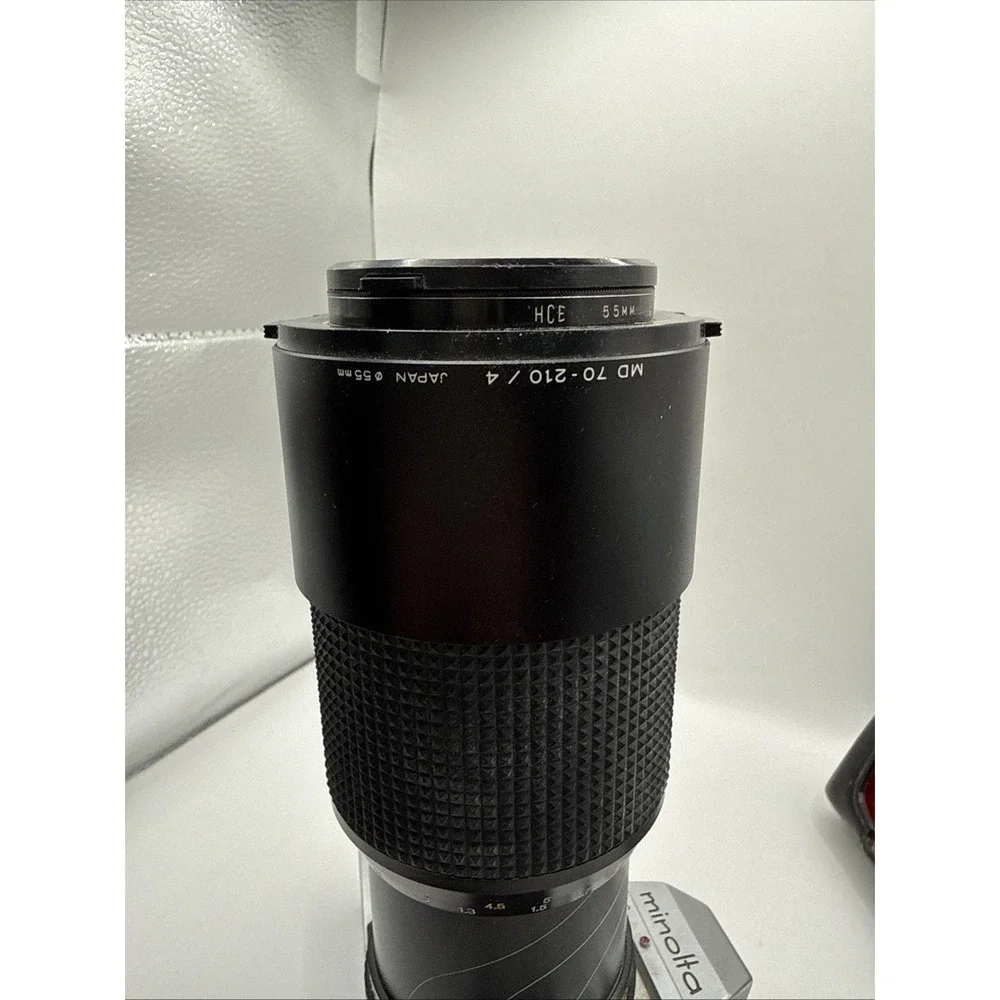 Minolta SRT 101 Silver 35mm SLR Film Camera W/ MD Zoom‎ 70-210mm 1:4 Lens Tested